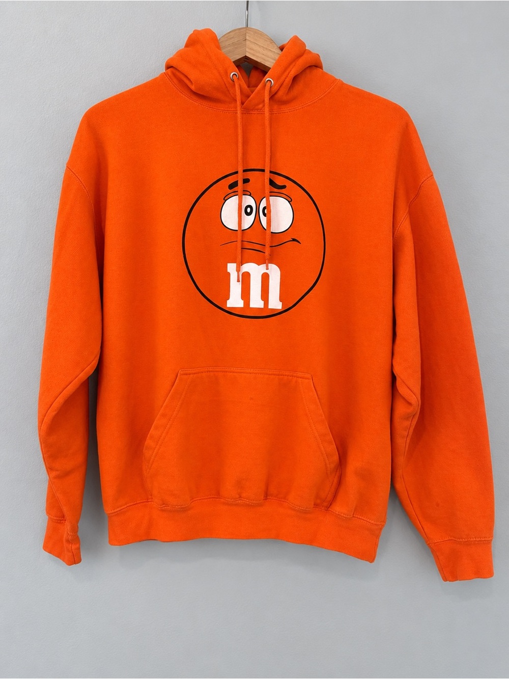 M&M’s Women’s Large Orange Graphic Hoodie Character Pullover Sweatshirt